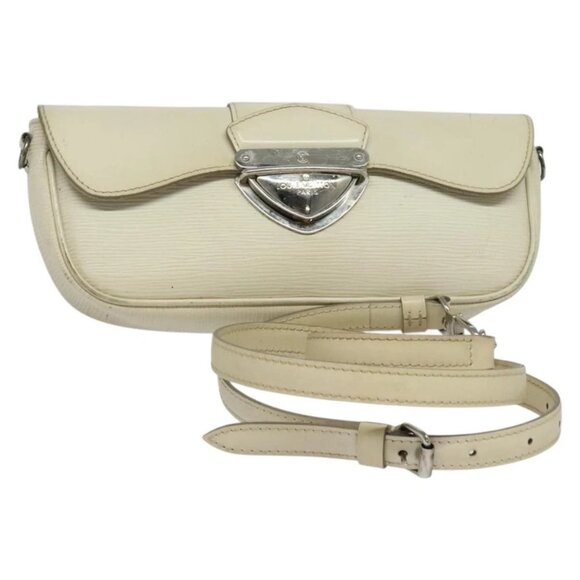 LOUIS VUITTON Epi Pochette Montaigne Bag White Yvoire - Picture 1 of 15